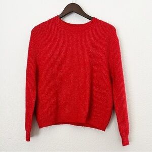 BP. Red Marl Ribbed Metallic Gold Fleck Sweater XS